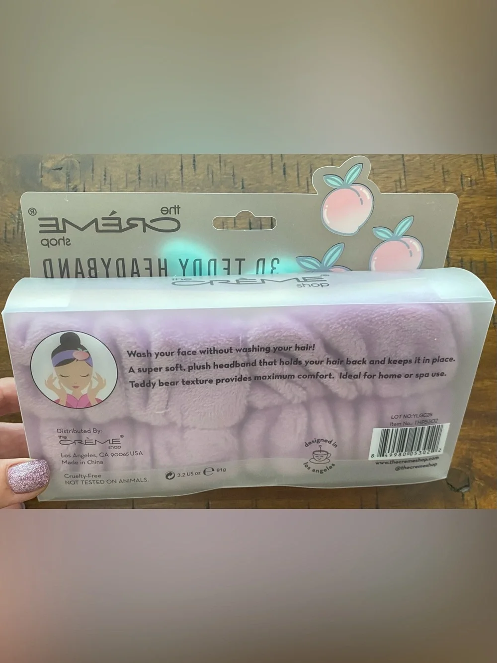 •NEW•The Crème Shop 3D Teddy PEACH Headyband